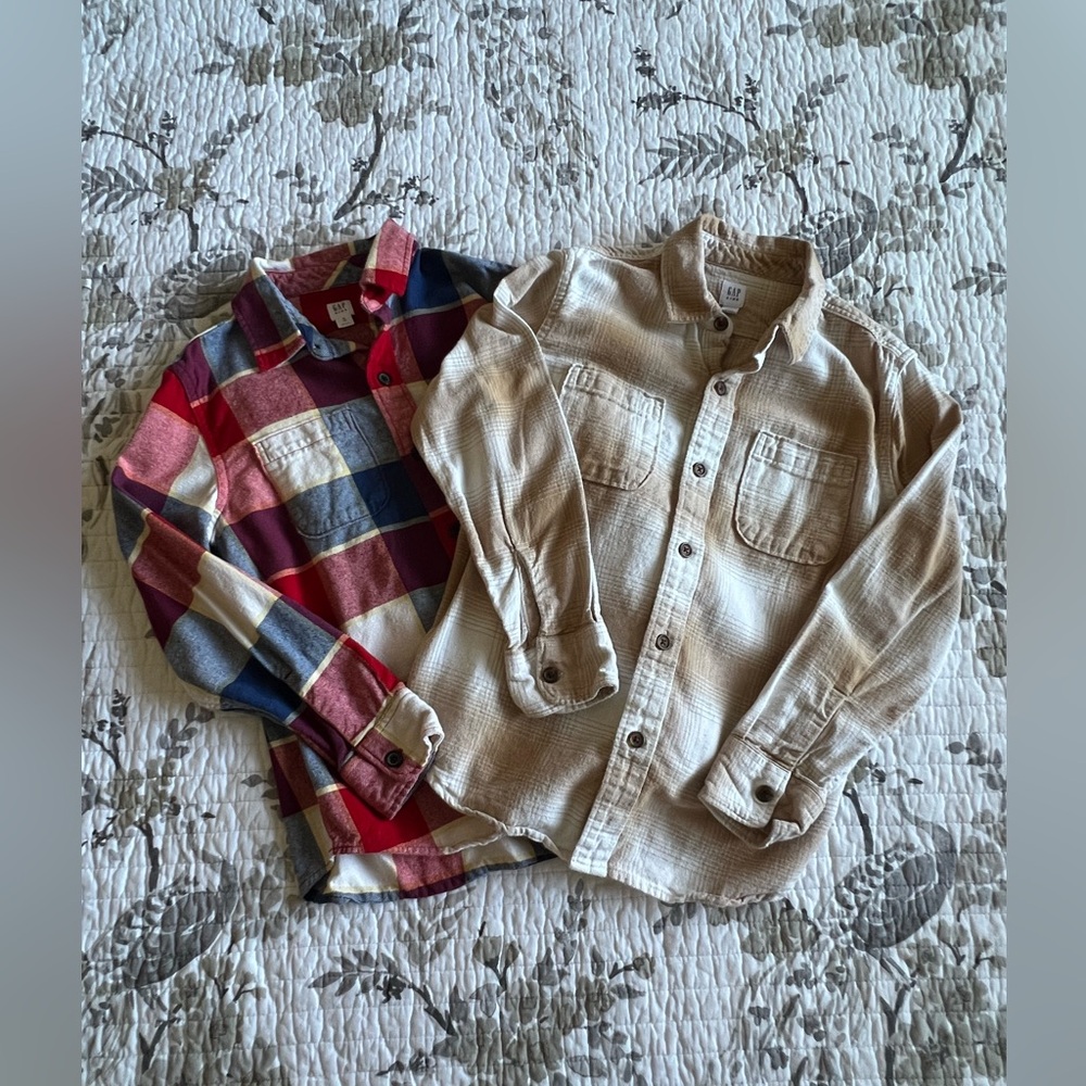 Gap Kids Set of Two Boy’s Plaid Flannel Shirts • 8